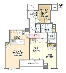 ザ・パークハウス上原 3LDKの間取図画像