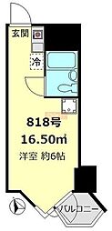 東京ベイビュウ ワンルームの間取図画像
