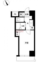 スカイコート芝壱番館 1Kの間取図画像