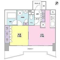 LaSante五反田 1LDKの間取図画像