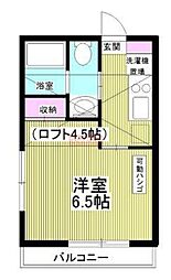 ピュア氷川台二番館 1Kの間取図画像