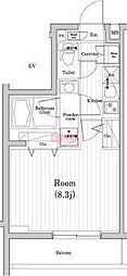 プレミアムキューブ三宿 1Kの間取図画像