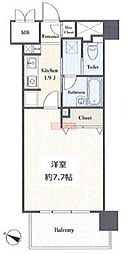 アボリアスコート笹塚イースト 1Kの間取図画像