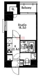 エスティメゾン戸越 1Kの間取図画像