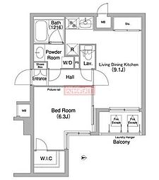 コンフォリア目黒長者丸 1LDKの間取図画像