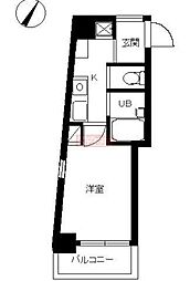 スカイコート目黒壱番館 1Kの間取図画像