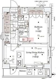 ガリシア御殿山 1LDKの間取図画像