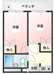 CITYCORE梅ヶ丘 2Kの間取図画像