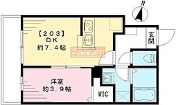 フィカーサブランカ 1DKの間取図画像