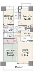 板橋パークホームズ 3LDKの間取図画像