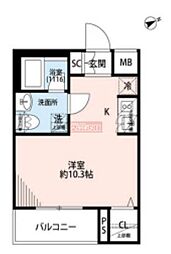 プレール・ドゥーク方南町 ワンルームの間取図画像