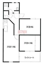 ガーデンハネギ 1LDKの間取図画像
