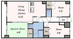 日神パレス上福岡 3LDKの間取図画像