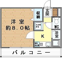 クレスト花野 1Kの間取図画像