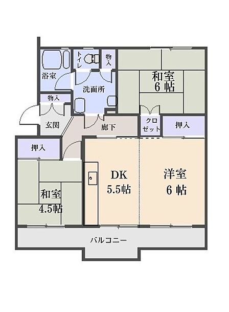 3DK 間取り