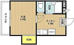 スターライトハイツ 1Kの間取図画像