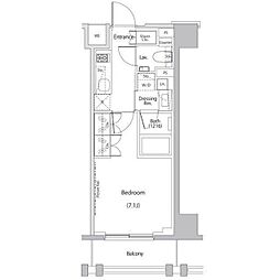 ザ・パークハビオ文京江戸川橋 3階1Kの間取り