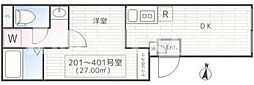 THE PARK EXIA 神楽坂 1DKの間取図画像