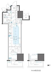 ZOOM信濃町 1LDKの間取図画像