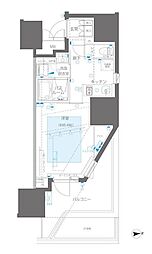ZOOM信濃町 1Kの間取図画像