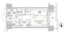 パークスフイア牛込神楽坂 1LDKの間取図画像