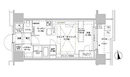 パークスフイア牛込神楽坂 ワンルームの間取図画像