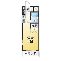 メゾンドあおい ワンルームの間取図画像