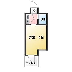 カーサ奈須野 1Kの間取図画像