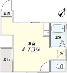 メゾン落合 ワンルームの間取図画像