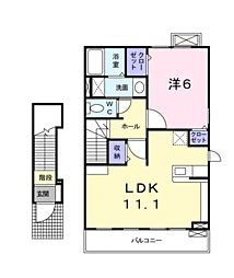 Ruha-chi藤 1LDKの間取図画像