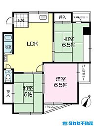 サン・シャトー王子 3LDKの間取図画像