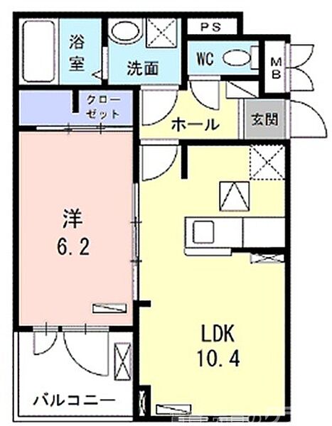 Heal court K.N. 104｜京都府京都市南区吉祥院西浦町(賃貸アパート1LDK・1階・40.14㎡)の写真 その2