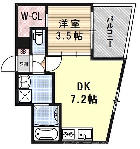 ファステート京都東寺グラン 802｜京都府京都市南区西九条唐戸町(賃貸マンション1DK・8階・28.72㎡)の写真 その2