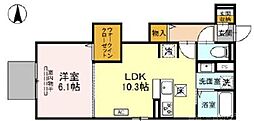 仮）D-room西京極殿田町PJ C棟 105 1階1LDKの間取り