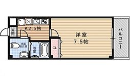 フラッティ円町北 6階1Kの間取り