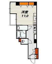 グランレブリー室町六角 7階ワンルームの間取り