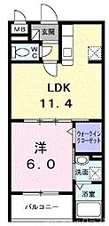アーバンコート堀川西 402 4階1LDKの間取り