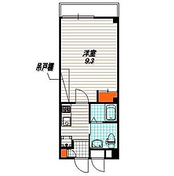 サンブライト丹波口 4階1Kの間取り