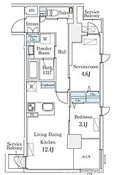 STANDZ京都二条 2LDKの間取図画像