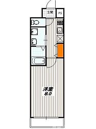 ナディア 1Kの間取図画像