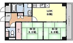 メゾン・ド・セレサ 2LDKの間取図画像