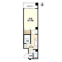 クオリカ紫竹 1Kの間取図画像