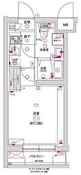 D.Clarest CREST TAPP 二条 1Kの間取図画像