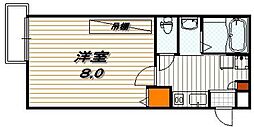 アークリード三十三間堂 1Kの間取図画像