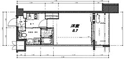 レジディア洛北 1Kの間取図画像