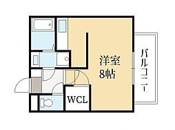 二葉荘東館舎 1Kの間取図画像