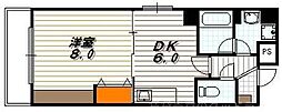プラネシア星の子四条烏丸 1DKの間取図画像