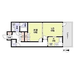 クリヨン岡崎 1LDKの間取図画像