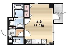 Calm姉小路通 ワンルームの間取図画像