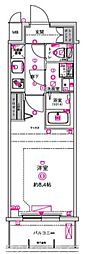 CREST TAPP 京都太秦天神川 dex I 1Kの間取図画像